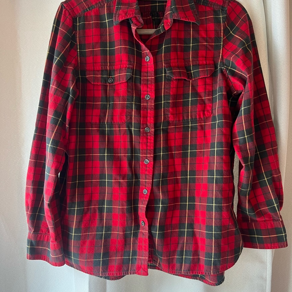Lauren Ralph Lauren Red Notched Collar Button Down Shirt